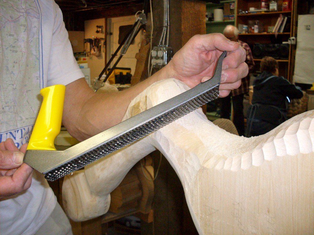 Beginning the detail with a farrier rasp